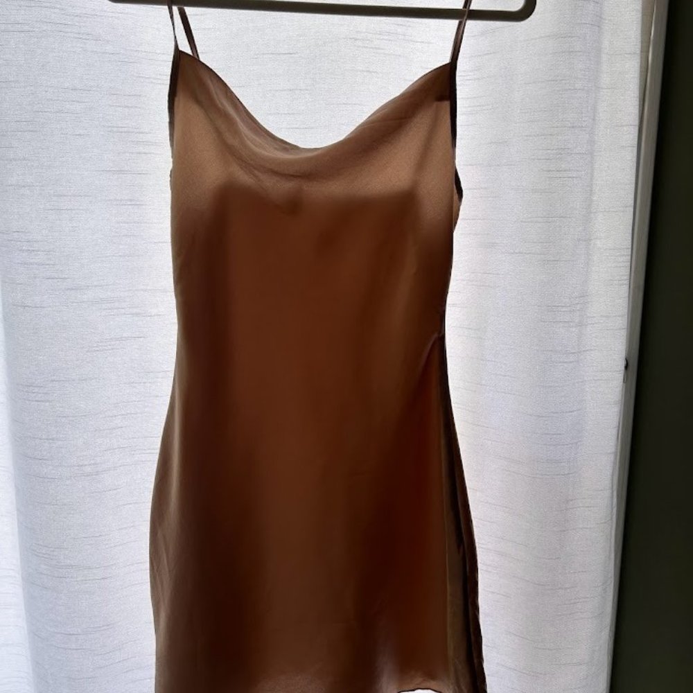 Champagne Satin Cami Slip Dress